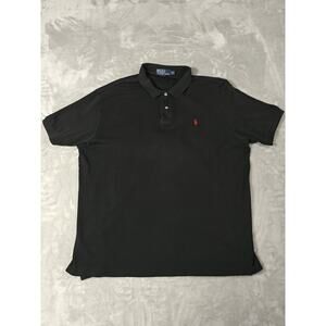 Polo Ralph Lauren Men's Black Logo Polo Shirt XXL Collared Short Sleeve